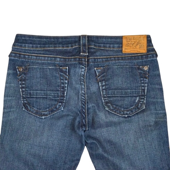 True Religion Tony Flare Jeans Women's 29 Low Rise Denim Y2K Made in USA Bootcut - Picture 4 of 14